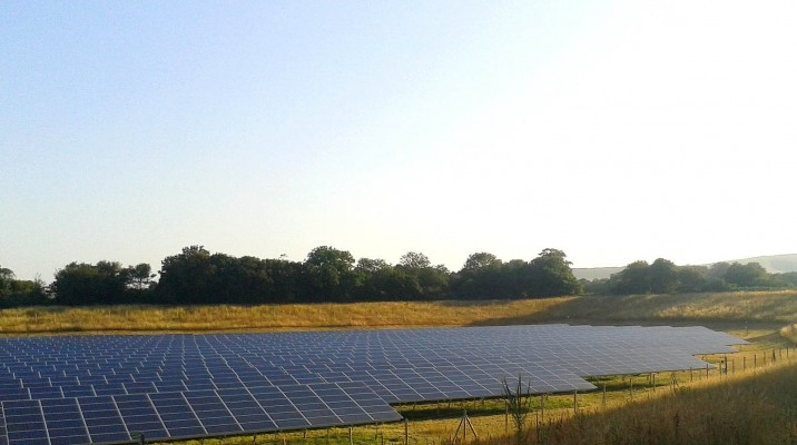 Large solar panel farm near Cambridge cleaned by Green Solar World