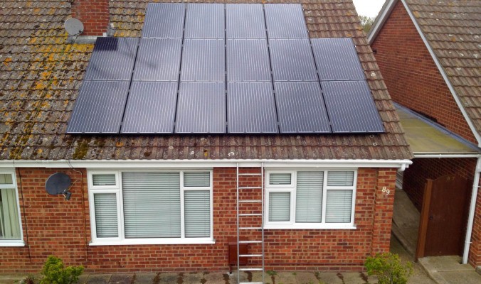 Just finished solar panels installation over a bungalow house near Cambridge
